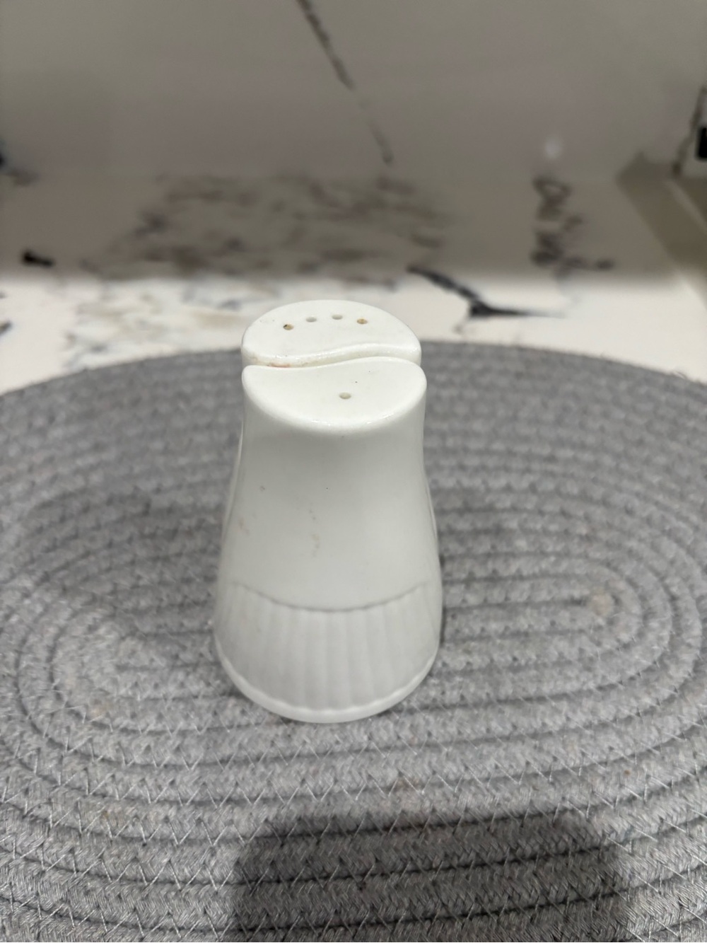 Vintage White Ceramic Salt Shaker